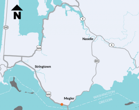 US 101 - 0.8 Miles North of Astoria-Megler Bridge - Emergency Culvert Replacement project location