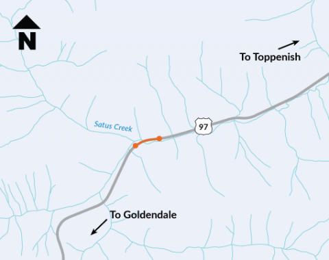 US 97 - Satus Creek Bridge - Bridge Replacement project location in Klickitat County