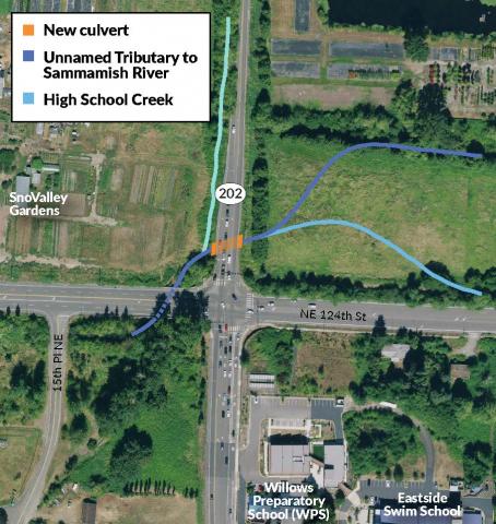 Map of the planned configuration of the two creeks