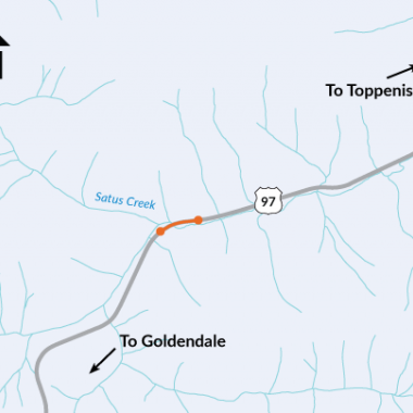 Map showing location of Satus Creek Bridge replacement. 