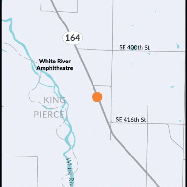 A map showing the location of the SR 164 Pussyfoot Creek project