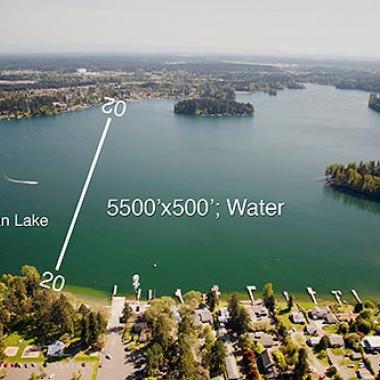 Landing strip in water at American Lake SBP airport