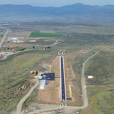 The runway at Okanogan Legion airport. 