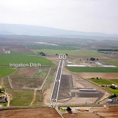 The runway at Quincy Municipal airport. 