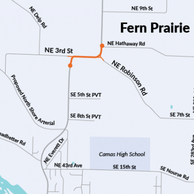 State Route 500 - Northeast Robinson Road and Northeast 3rd Street - Intersection Safety Improvements - project location map