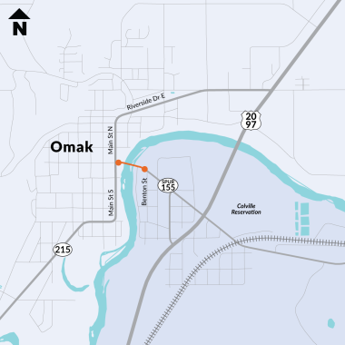 SR 155 Spur Bridge replacement project vicinity map