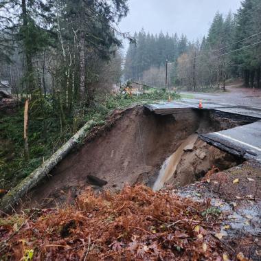 State Route 503 Spur at milepost 35.7 near Cougar - Culvert Failure 