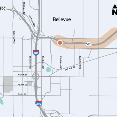 Map of the SR 520/124th Avenue NE Interchange