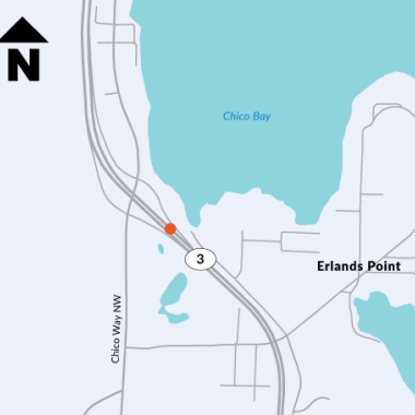 Location of SR 3 Chico Creek fish barrier removal project.