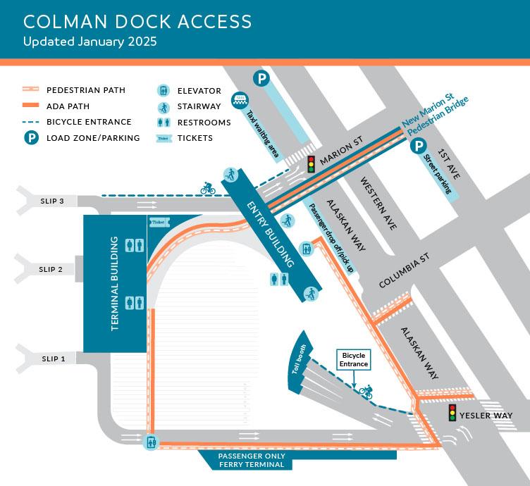 Access map for Coman Dock updated with passenger pick up area and taxi queue