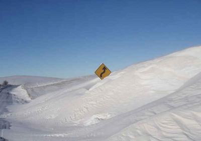 Palouse Snow Drifting on US 195 Image