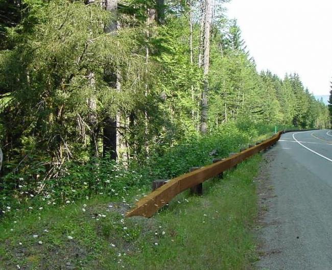 Steel-backed Timber Guardrail View 2