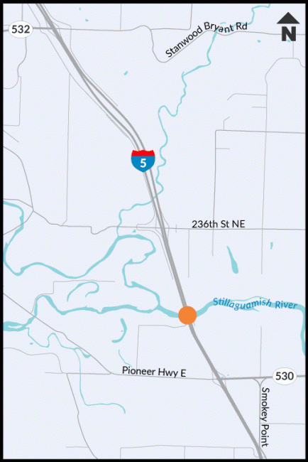 Map of I-5 Stillaguamish River bridge