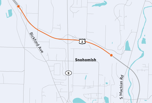 Map of the US 2 median