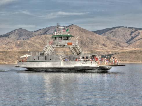 The Keller Ferry, M/V Sanpoil on its maiden voyage. 