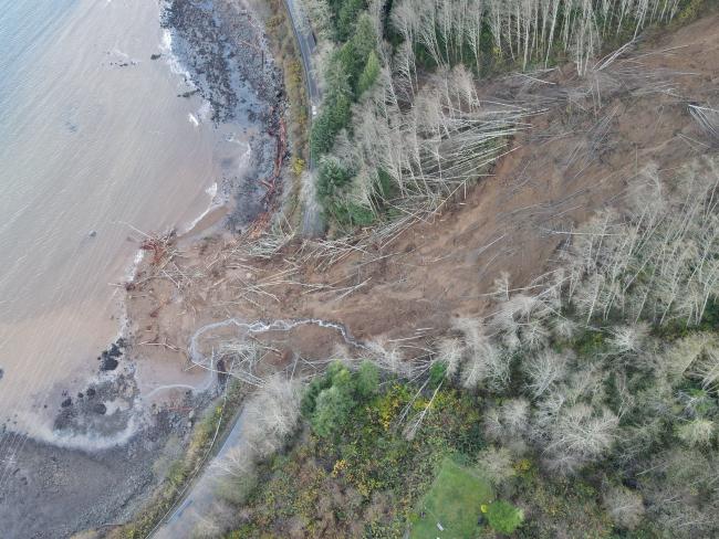 A nearly 400-foot-long debris slide fell onto SR 112 beginning in November 2021.