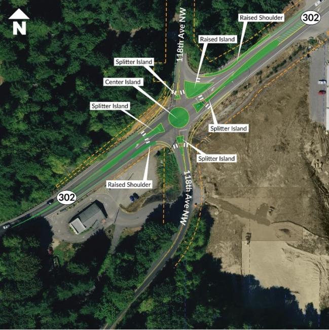 SR 302 118th Ave intersection roundabout