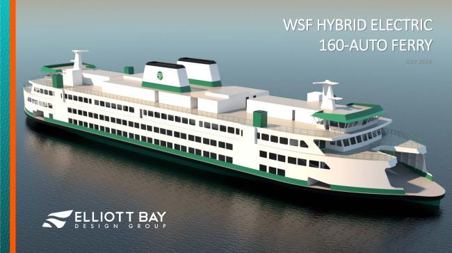 Technical 3-D rendering of new hybrid electric 160-auto capacity ferry