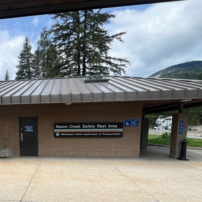 A photo of the Nason Creek Rest Area